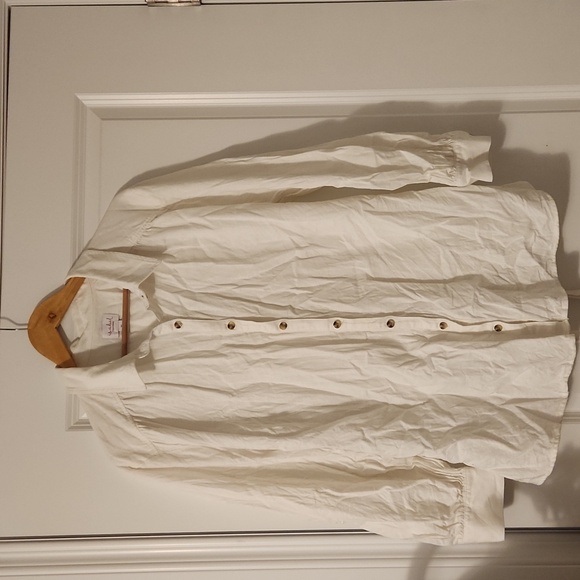 Isabel Maternity Linen Blend Button Down Shirt Size XL - Picture 1 of 6